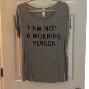 “I Am Not A Morning Person” Gray T-shirt